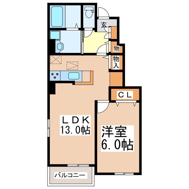 REST WOOD 1(1LDK/1階)の間取り写真