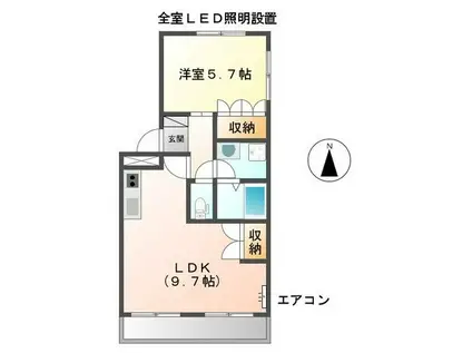 HIGH-LIGHT HISHIKAWA(1LDK/1階)の間取り写真