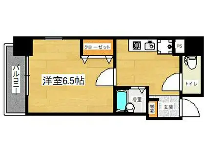 マンション花房(1K/5階)の間取り写真