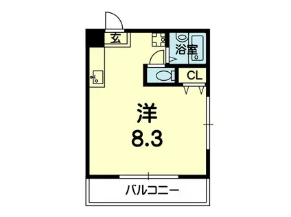 サクセスビル(1K/4階)の間取り写真