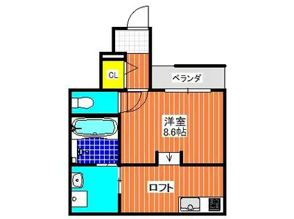 あんしん浜寺船尾町(1K/1階)の間取り写真