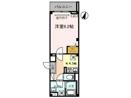 タチェット三郷中央(1K/5階)の間取り写真