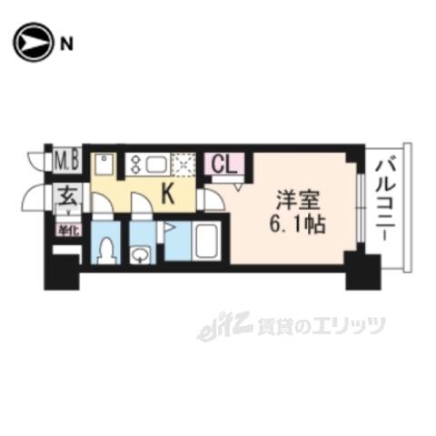 プレサンスTHE KYOTO 吉祥院(1K/7階)の間取り写真