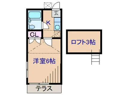 ヒルサイド北寺尾(1K/1階)の間取り写真