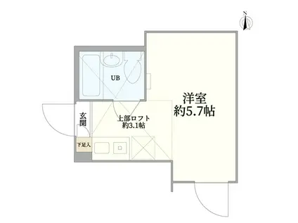 MY PLAN 中野SIX(ワンルーム/1階)の間取り写真
