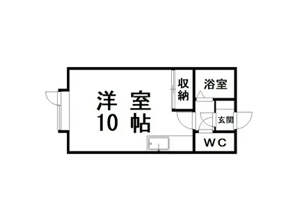 コンフォートU(ワンルーム/1階)の間取り写真