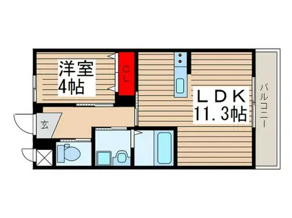 メゾンクレシア(1LDK/1階)の間取り写真