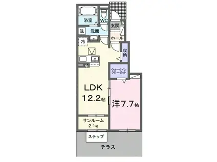 ＪＲ東海道本線 浜松駅 バス乗車時間：26分 最寄りバス停で下車 徒歩1分 2階建 新築(1LDK/1階)の間取り写真