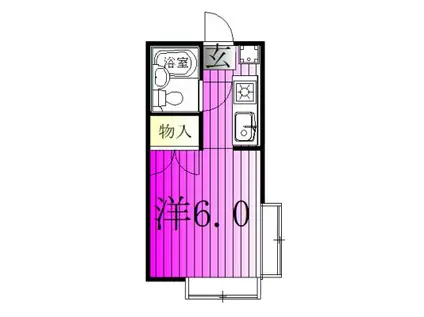 キャピタル上本郷(ワンルーム/2階)の間取り写真