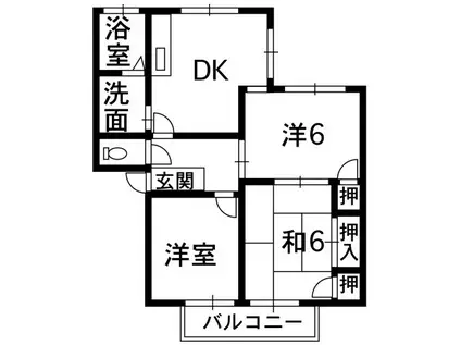 エミナンス戸坂(3DK/2階)の間取り写真