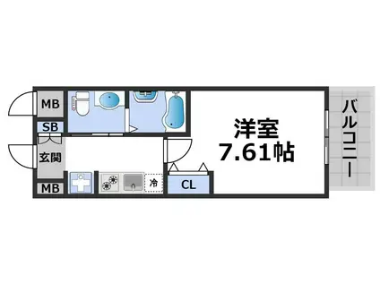 プライマル大阪天満宮(1K/2階)の間取り写真