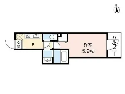 シャッツクヴェレ神楽坂(1K/2階)の間取り写真