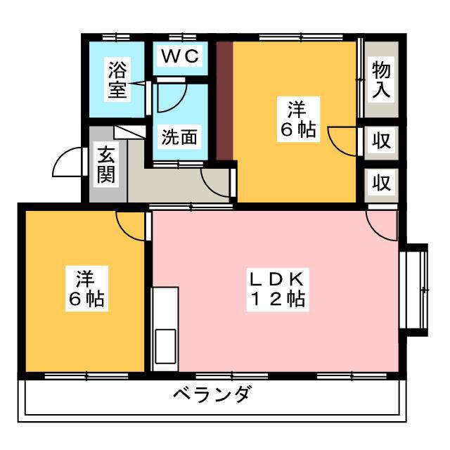 サンフラワーIII(2LDK/3階)の間取り写真