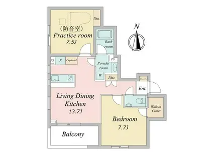 VILLA MUSICA西宮北口(2LDK/3階)の間取り写真