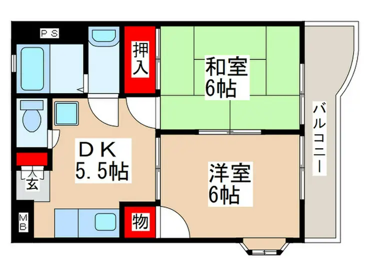 ビューハイツ司 2階階 間取り