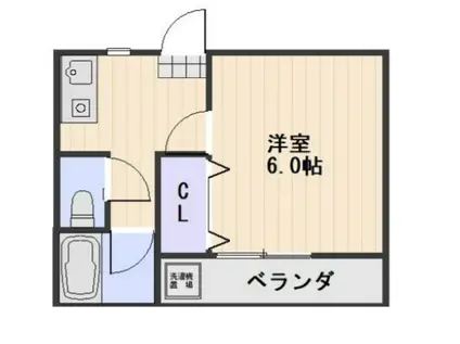 ル・クール瀬戸II棟(1K/1階)の間取り写真
