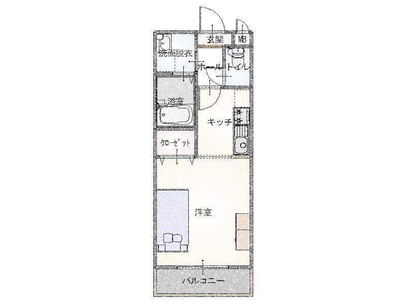 ベスト京町マンション(1K/1階)の間取り写真