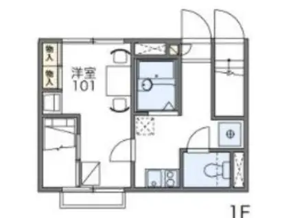 レオパレスHOPE(1K/1階)の間取り写真
