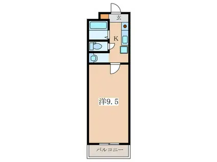 ユースハイム(1K/2階)の間取り写真