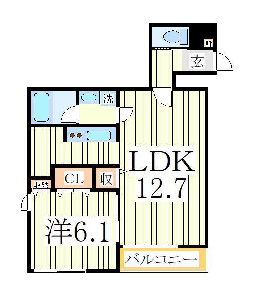 アンジェリークトキワI(1LDK/3階)の間取り写真