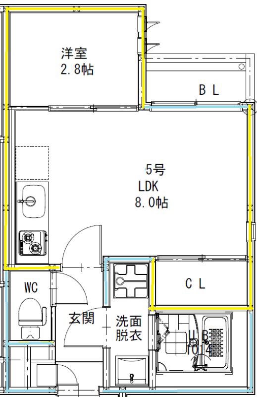 G-SMART坪井(1LDK/1階)の間取り写真
