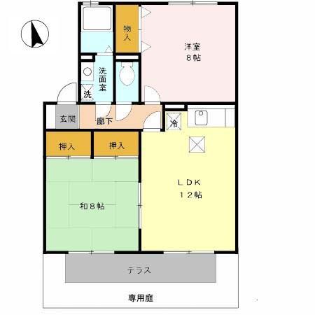エピソード21(2LDK/1階)の間取り写真