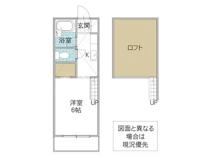 クレアハウス(1K/2階)の間取り写真