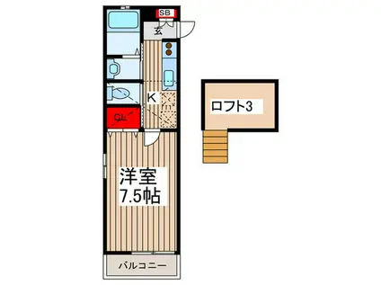 ハイムミキ(1K/1階)の間取り写真