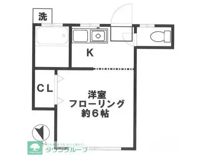 メゾン若宮(ワンルーム/2階)の間取り写真