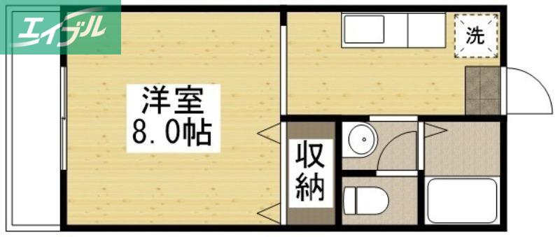 ブルームーン21(1K/2階)の間取り写真