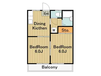 セイコーハイム(2DK/3階)の間取り写真