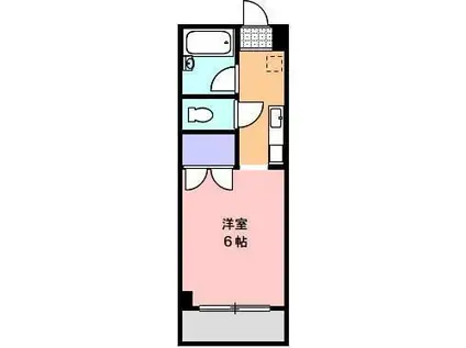 カレッジ三共 パートI(1K/2階)の間取り写真