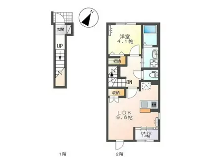 ナチュラル(1LDK/2階)の間取り写真