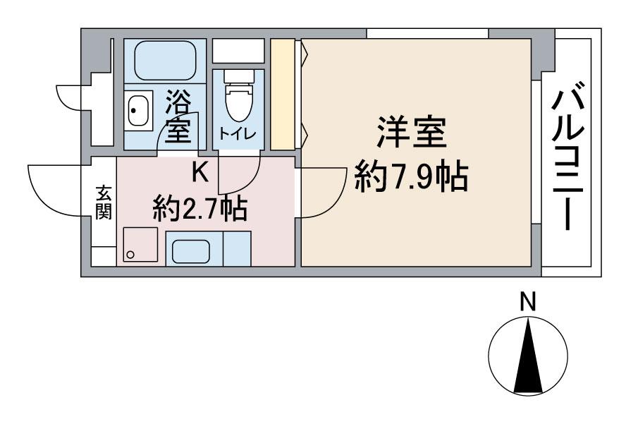 グランモール一社(1K/1階)の間取り写真