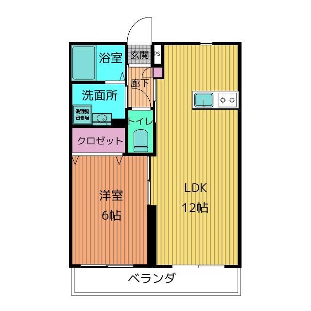 LE CHOCOLAT(1LDK/1階)の間取り写真