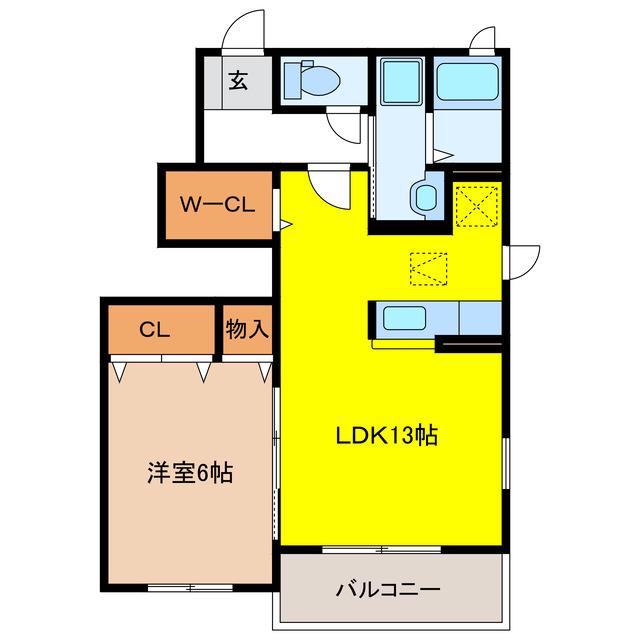コートデイジーA(1LDK/1階)の間取り写真