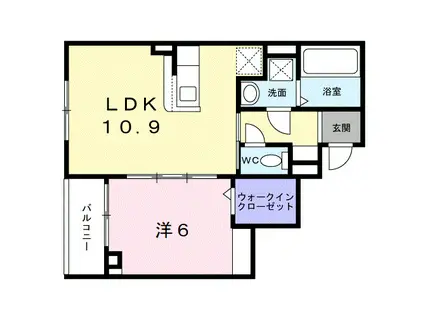 ヒカルサ和歌山本町(1LDK/2階)の間取り写真