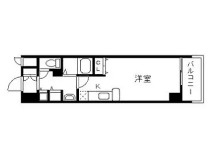 カスタリア三宮(ワンルーム/14階)の間取り写真