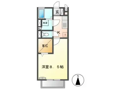 メルベーユ・メゾン(1K/2階)の間取り写真