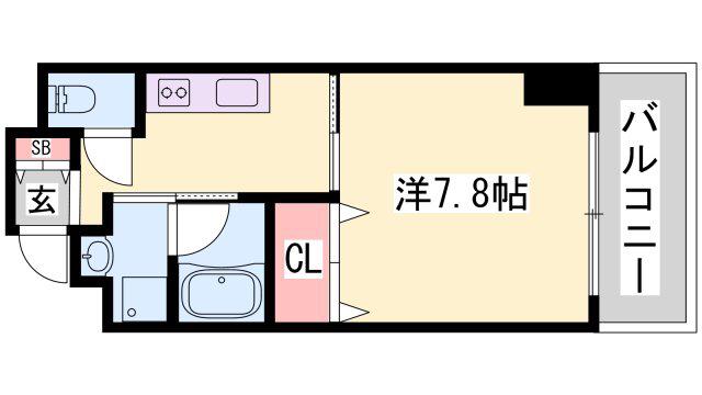 エクセル姫路(1K/4階)の間取り写真
