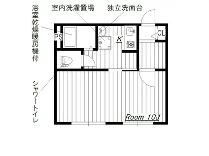 アーバン・コーポ(1K/3階)の間取り写真