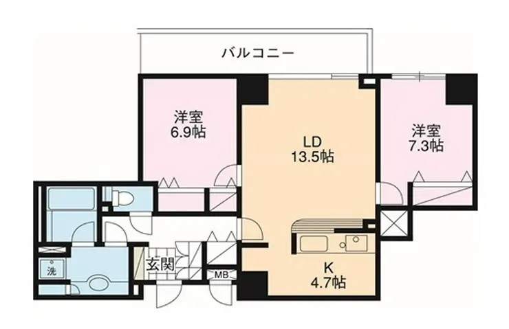 ドゥーエ横浜駅前 18階階 間取り