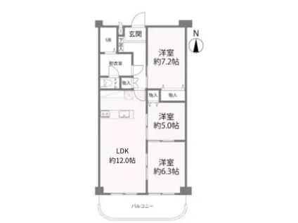 ルネス武田(3SLDK/1階)の間取り写真