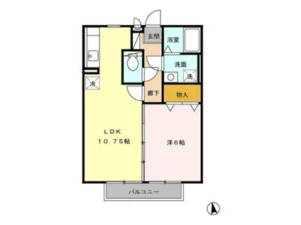 プレミール(1LDK/2階)の間取り写真