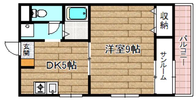 エトワール11A(1DK/3階)の間取り写真
