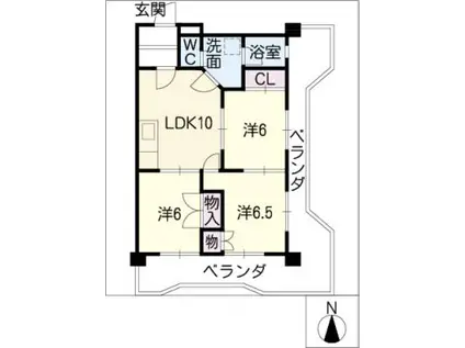 ソレイユ オブサ(3LDK/5階)の間取り写真