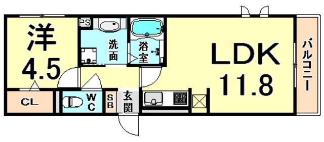 MIYABI2(1LDK/3階)の間取り写真