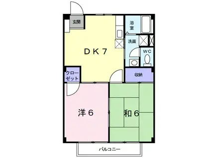 ハイツノア(2DK/2階)の間取り写真