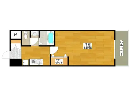 モノロカーレ江坂(1K/3階)の間取り写真