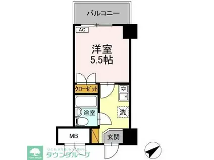 コンフォール小泉(1K/2階)の間取り写真